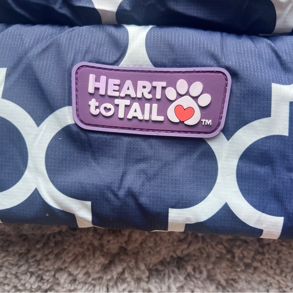 Blue Pattern Large Travel Dog Pillow/Bed (36Lx24W) With Handle/Packing Straps - Picture 2 of 5